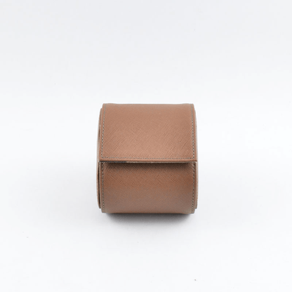 Individual Brown Saffiano Leather Watch Roll - Tempomat Madrid