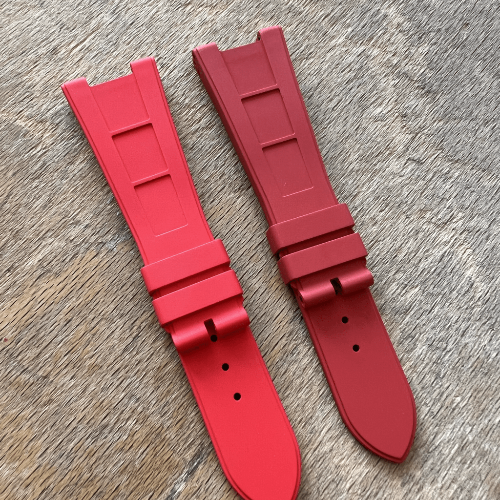 FKM Vulcanized Flashy Red Rubber Strap for Patek Nautilus - Tempomat Madrid