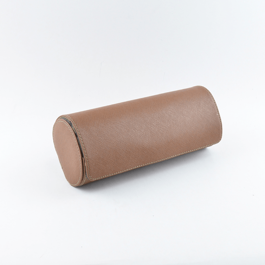 Brown Saffiano Leather Watch Roll - Tempomat Madrid