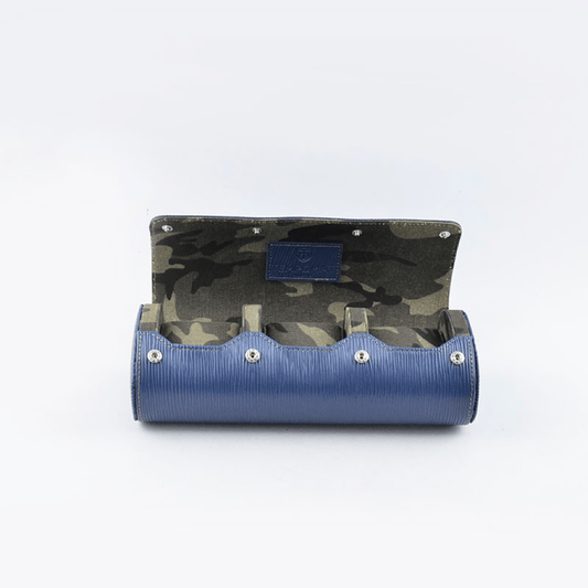 Blue Epi Saffiano Leather Watch Roll - Tempomat Madrid