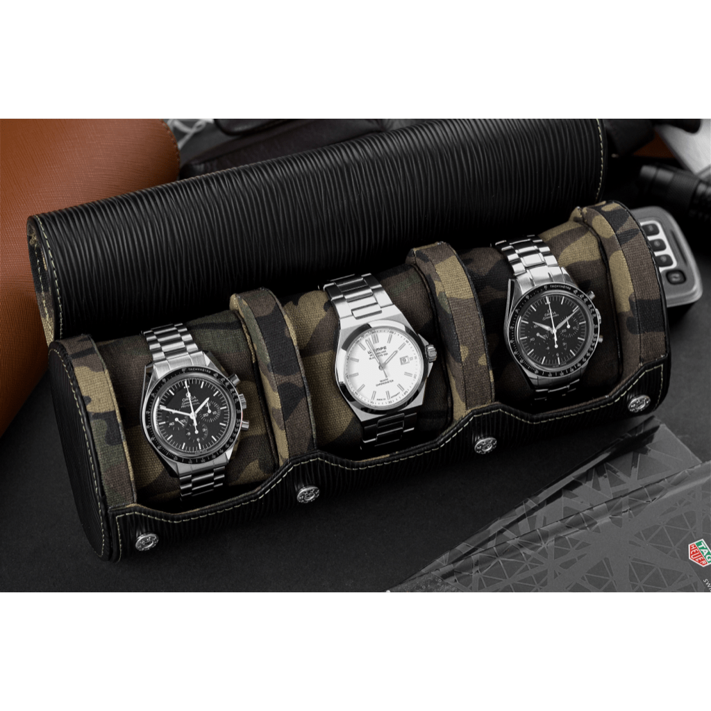 Black Epi Saffiano Leather Watch Roll - Tempomat Madrid