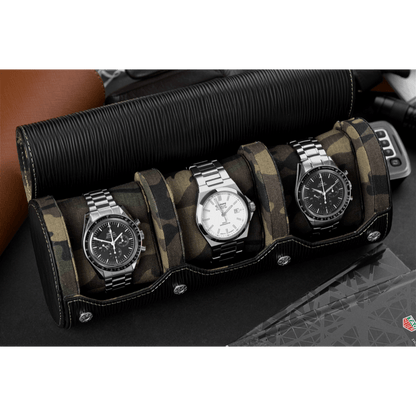 Black Epi Saffiano Leather Watch Roll - Tempomat Madrid