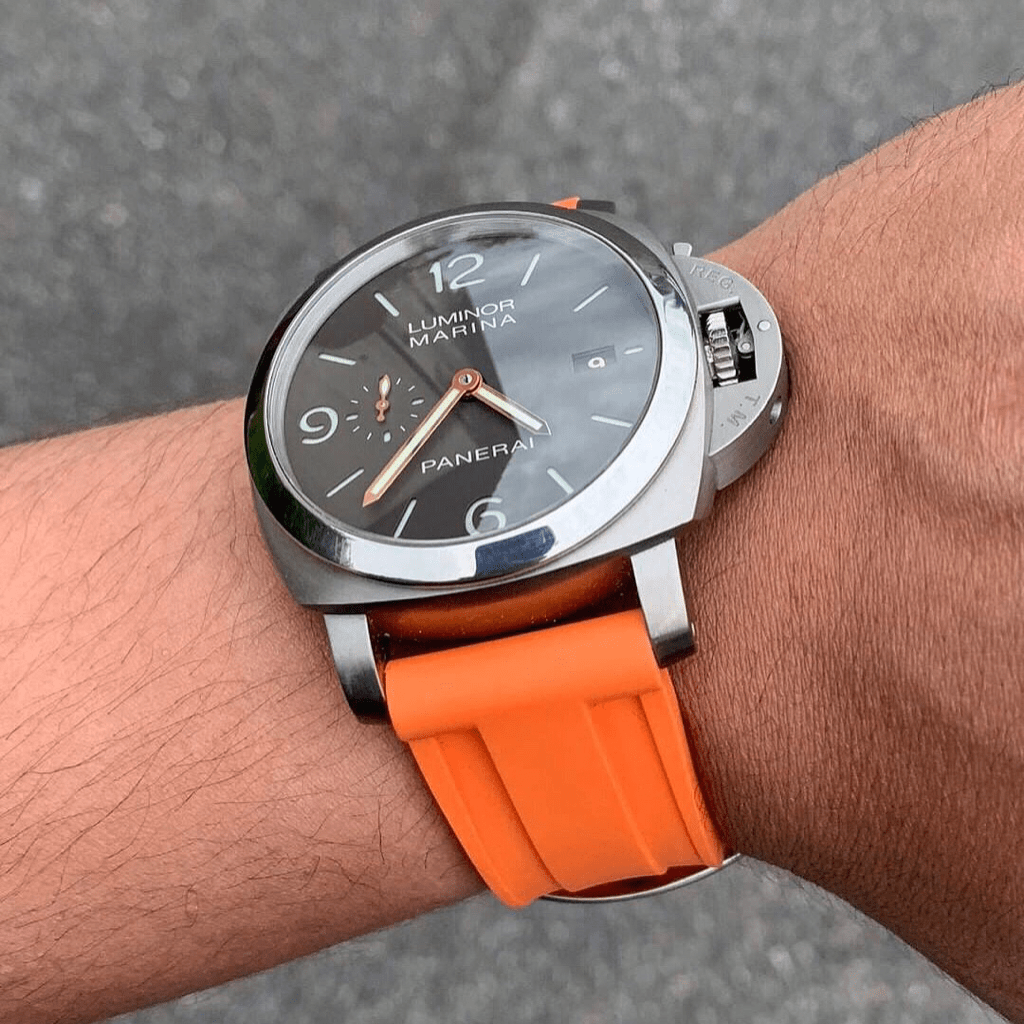 24mm Orange Rubber Strap - Tempomat Madrid