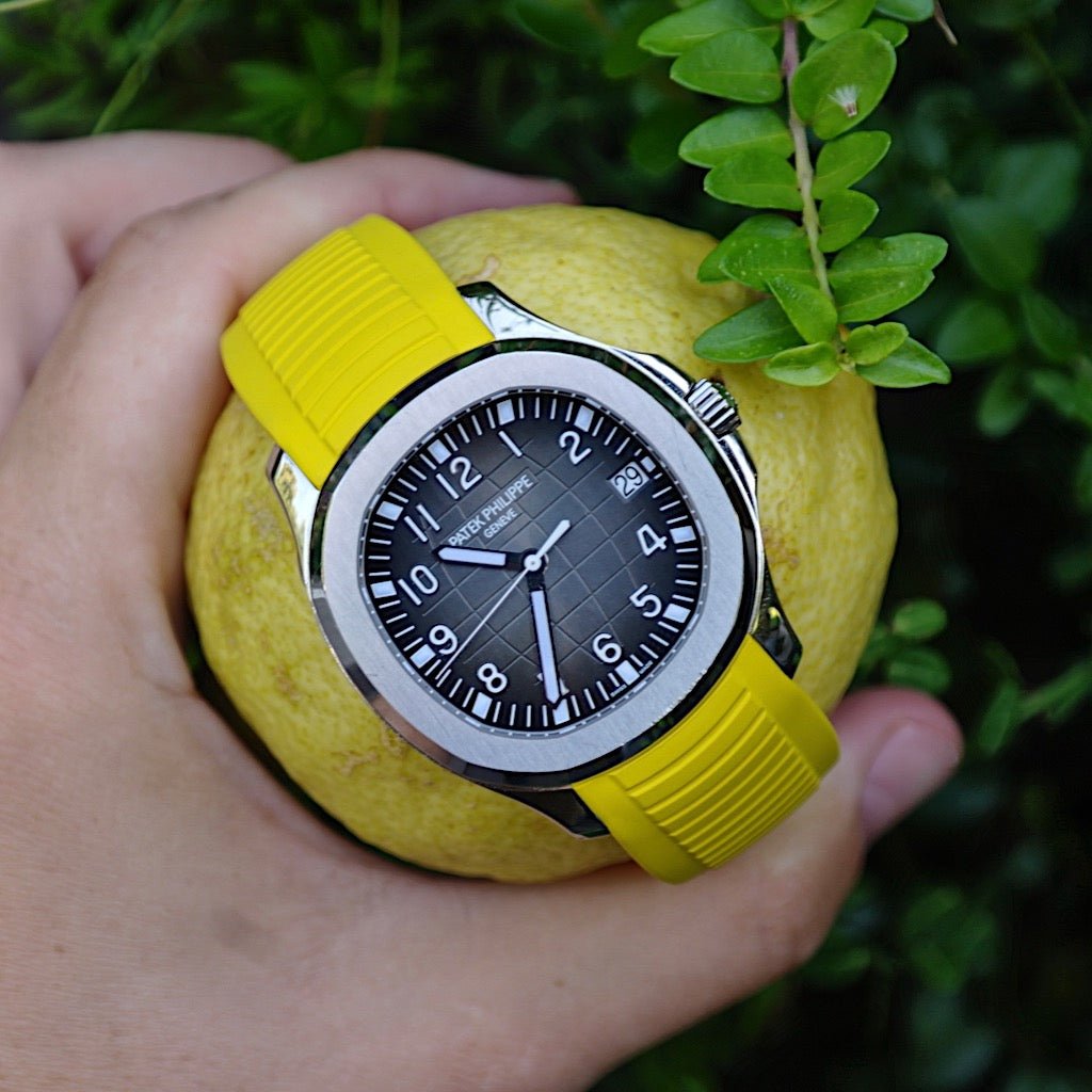 FKM Vulcanized Yellow Rubber Strap for Patek Aquanaut - Tempomat Madrid