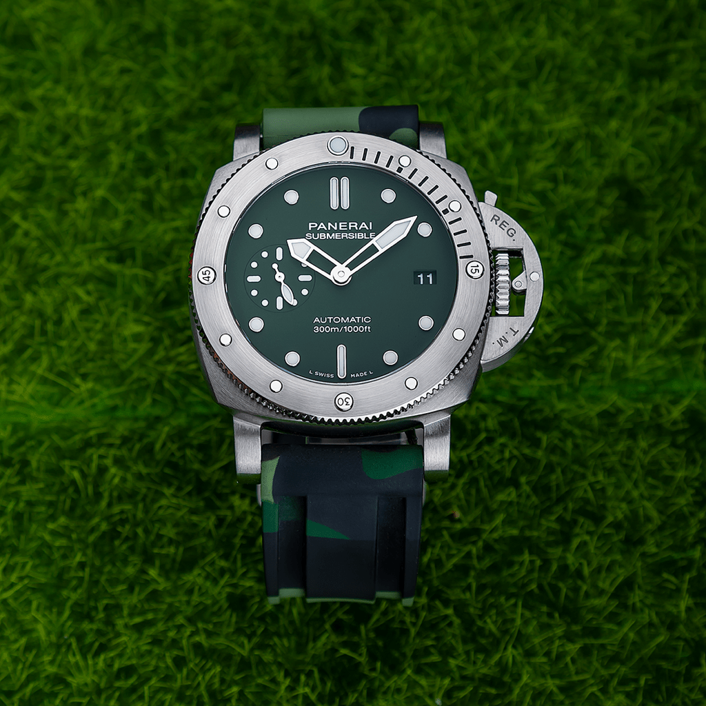 22mm Green Camo Rubber Strap - Tempomat Madrid