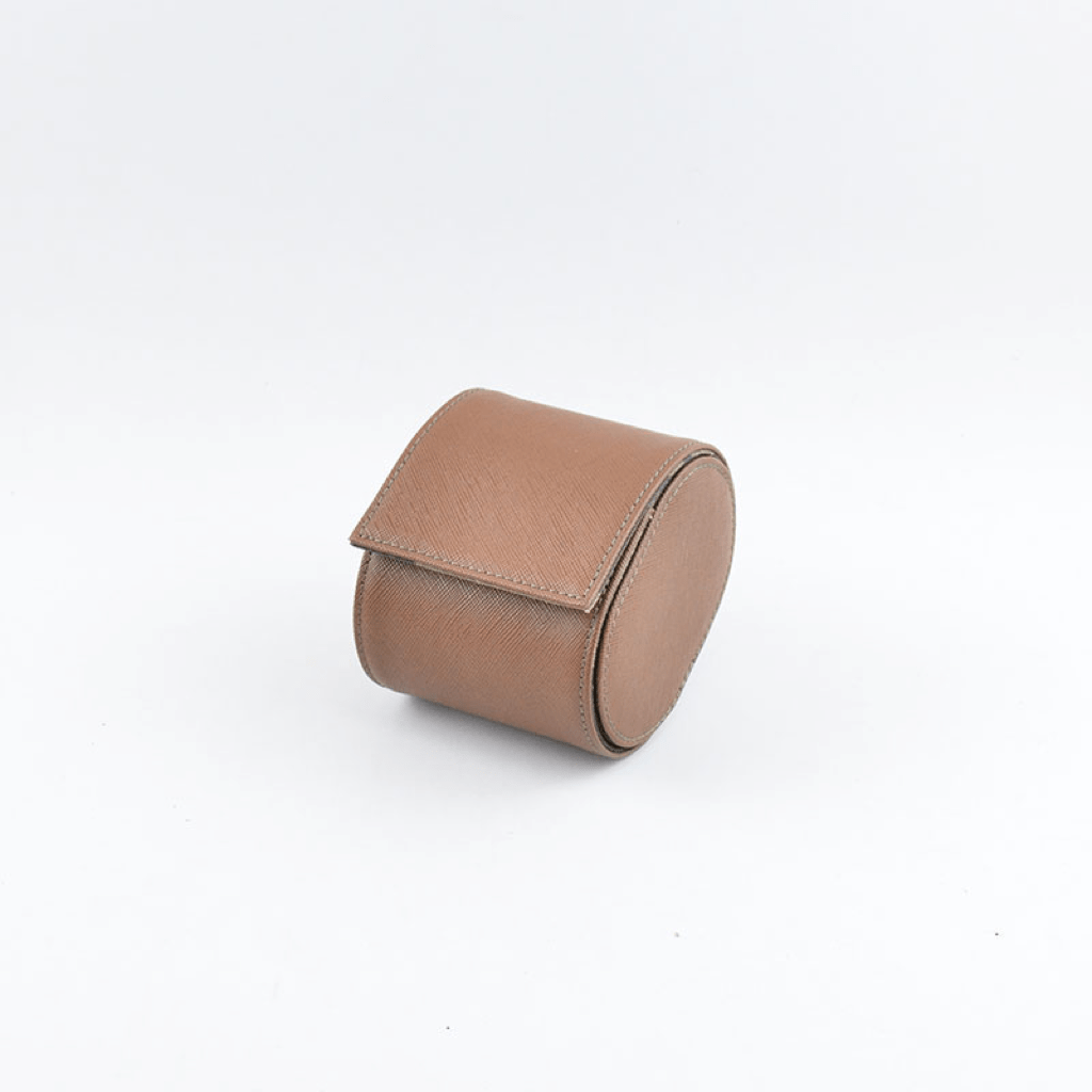 Individual Brown Saffiano Leather Watch Roll - Tempomat Madrid