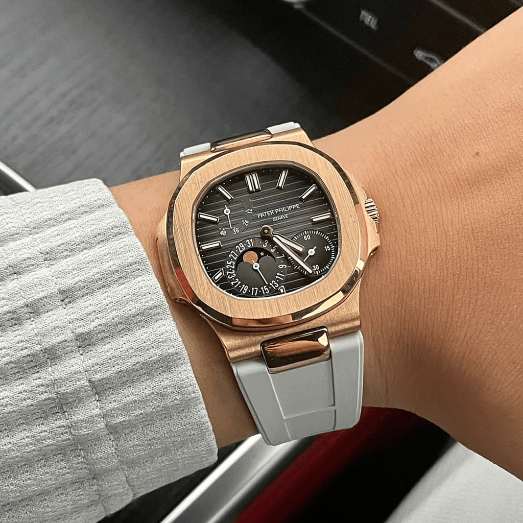 FKM Vulcanized Grey Rubber Strap for Patek Nautilus - Tempomat Madrid