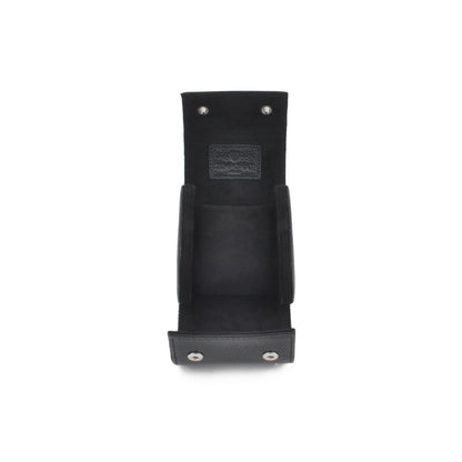 Black Natural Leather Watch Roll - Tempomat Madrid