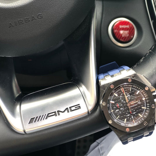 Navy Blue Rubber Strap for AP 44mm - Tempomat Madrid