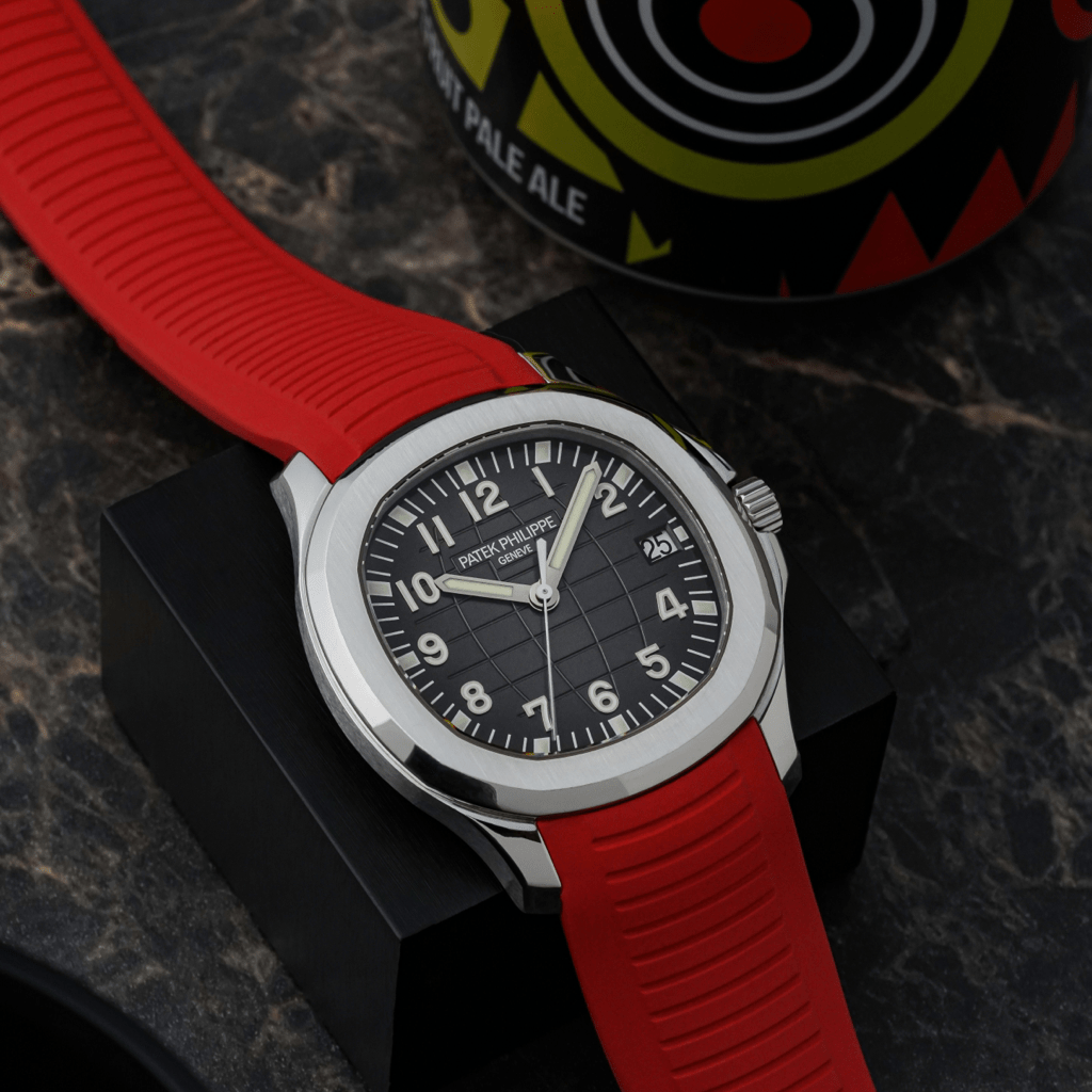 FKM Vulcanized Red Rubber Strap for Patek Aquanaut - Tempomat Madrid