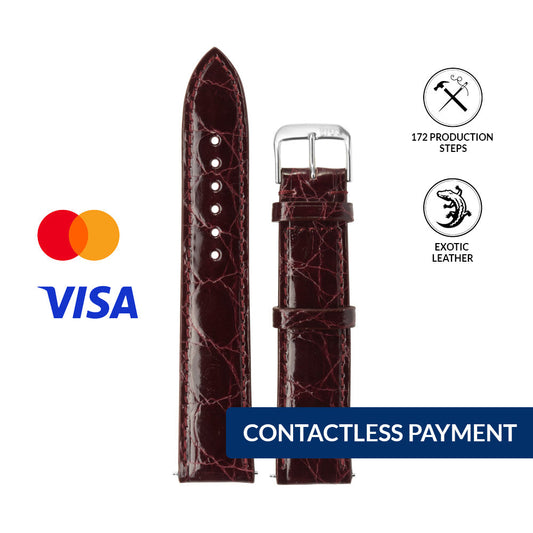 Pasek do płatności zbliżeniowych LORD CROCODILE - burgund